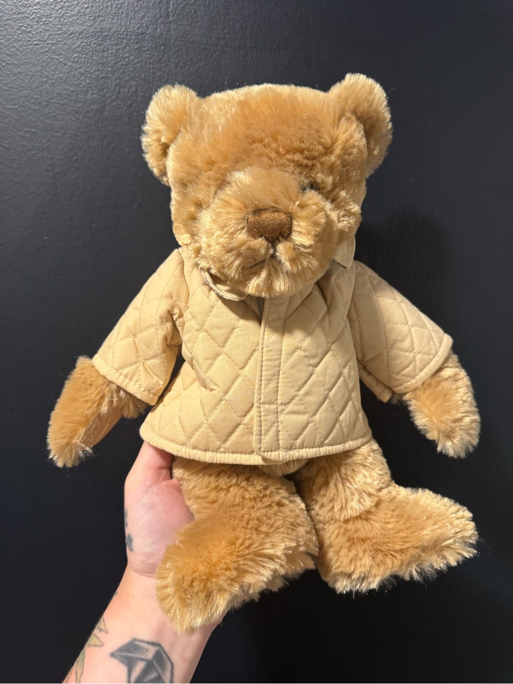 Burberry Fragrances 2008 Teddy Bear Plush Tan Quilted Jacket Check Collar Promo